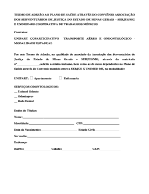 Termo de Adesão ao Plano de Saúde