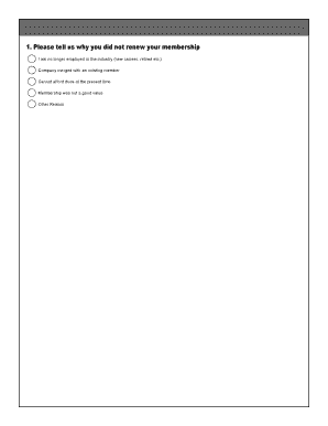 Membership Renewal Survey Form