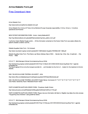 Diabetic Supplies Order Form