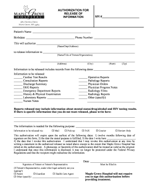 Authorization for Release of Information