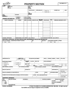 Commercial Property Insurance Application Form