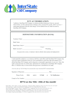 EFT Authorization Form