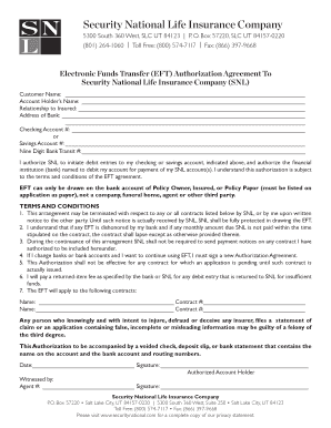 Electronic Funds Transfer Authorization Agreement