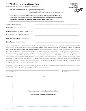 EFT Authorization Form