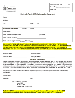 Electronic Funds Authorization Agreement