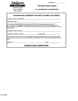 ACH Debit Authorization Agreement