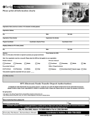 eScrip Group Enrollment Form