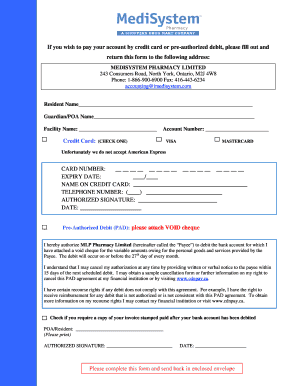 Medisystem Pharmacy Payment Form