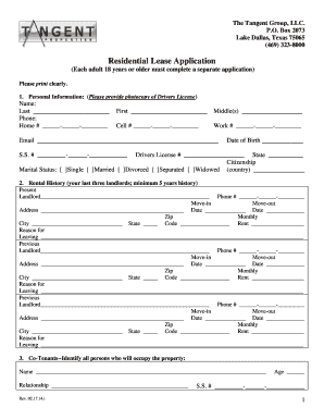Residential Lease Application
