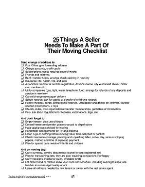 Moving Checklist