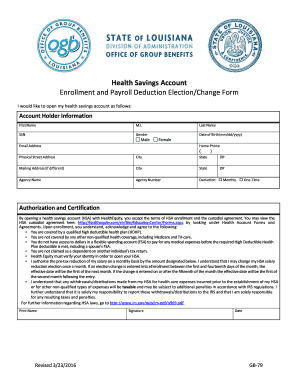 Health Savings Account Enrollment Form