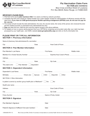 Flu Vaccination Claim Form - Louisiana Office of Group - info groupbenefits