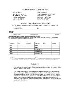 Authorization for Payroll Deduction