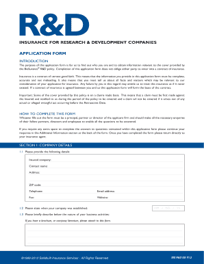 BioSurance R&D Insurance Application Form