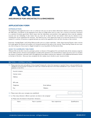A&E Insurance Application Form