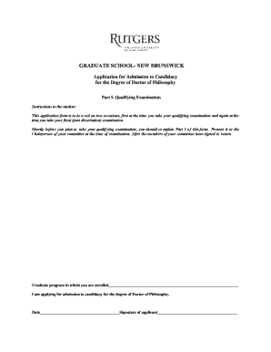 PhD Candidacy Application Form