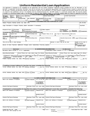 Uniform Residential Loan Application