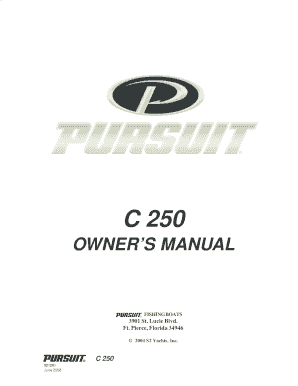 C 250 Fishing Boat Owner's Manual