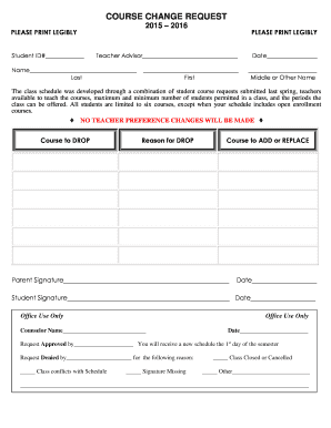 Course Change Request Form