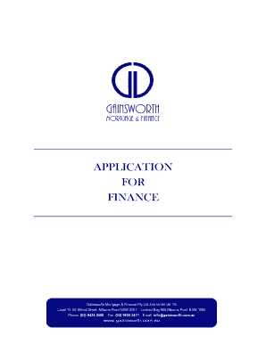 Application for Finance
