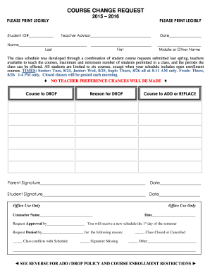 Course Change Request Form