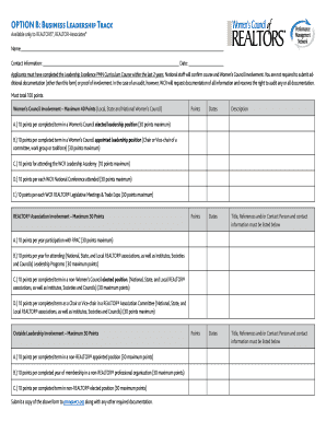 Business Leadership Track Application Form