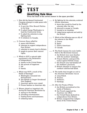 American Revolution Test