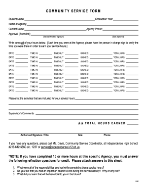 Community Service Form