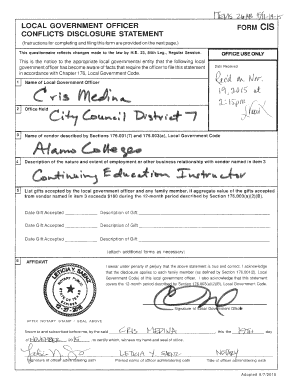 Local Government Officer Conflict Disclosure Statement