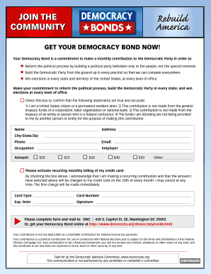 Democracy Bond Commitment Form