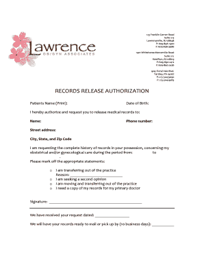 Medical Records Release Authorization