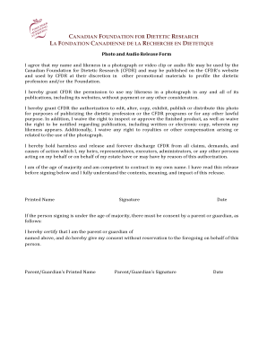CFDR Photo Release Form - cfdr