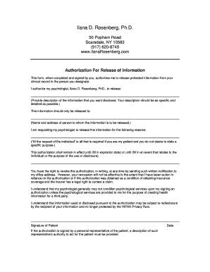 Authorization For Release of Information