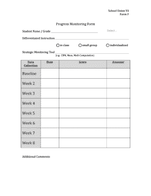 Progress Monitoring Form