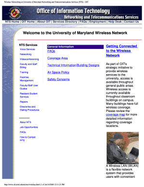Fillable Online Ms07 Umd Wireless Networking At University Of