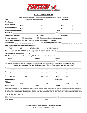 Conserv FS Credit Application