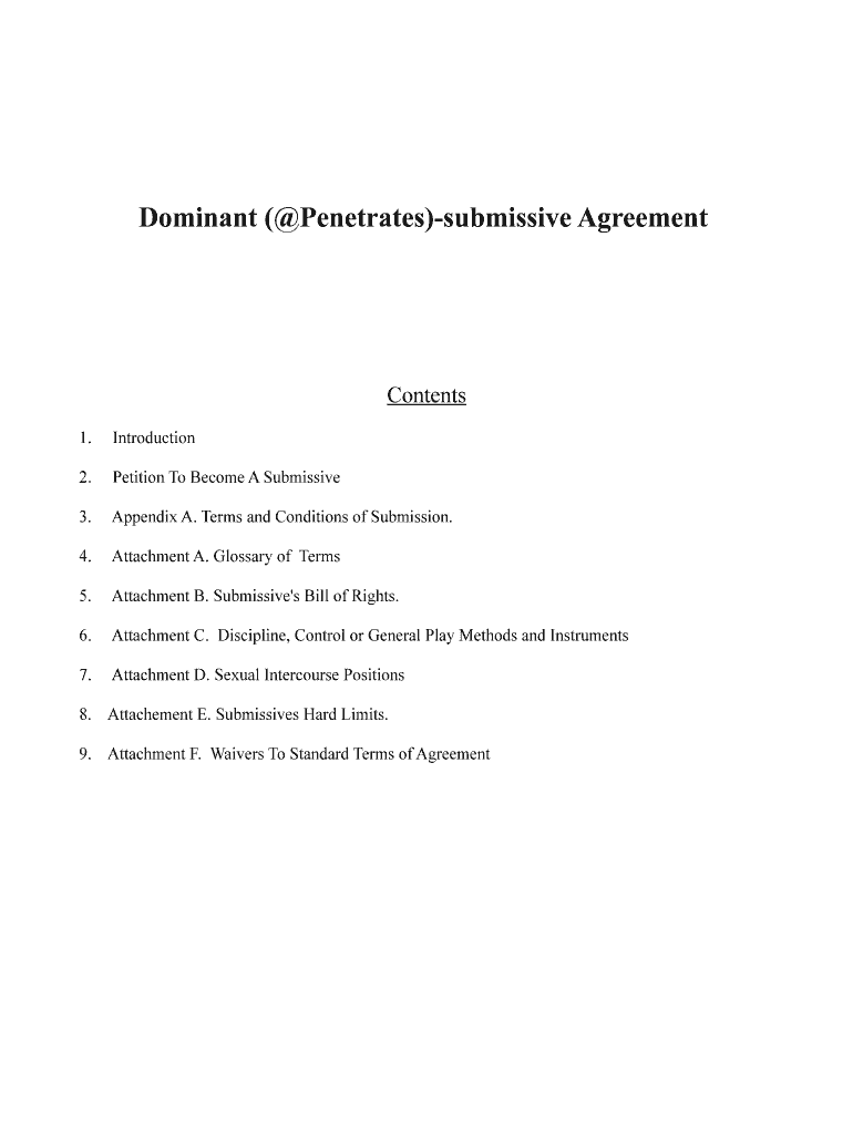 Dominant Agreement Fill and Sign Printable