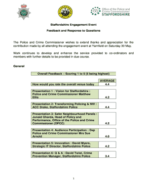 Staffordshire Engagement Event Feedback and Response to - staffordshire-pcc gov