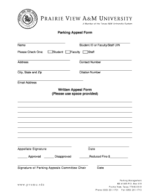 Parking Appeal Form
