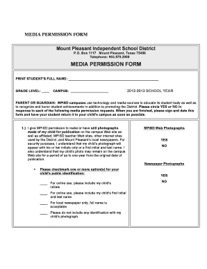 Media Permission Form