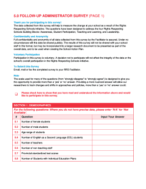 Rights Respecting Schools Administrator Survey