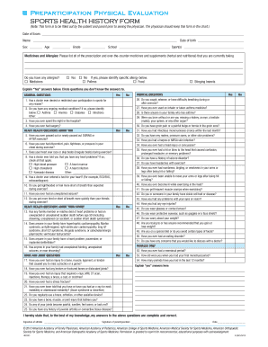 Preparticipation Physical Evaluation Form