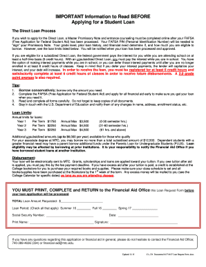 Student Loan Request Form