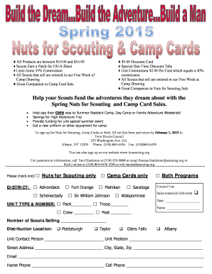 Scouting Fundraising Registration Form