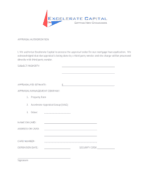 Appraisal Authorization Form