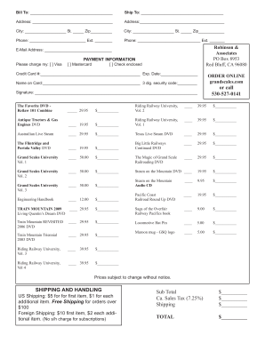 Grand Scales Order Form