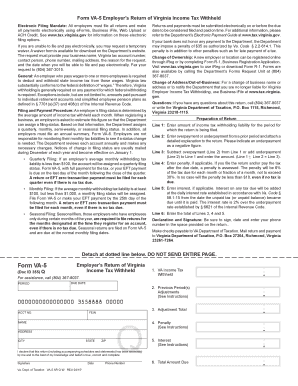 Virginia Form VA-5 Employer’s Return