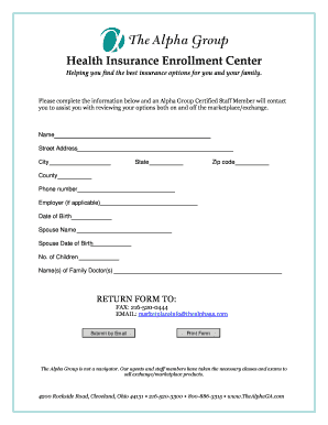 Health Insurance Enrollment Form