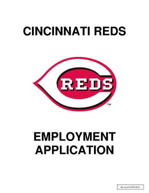 Cincinnati Reds Employment Application