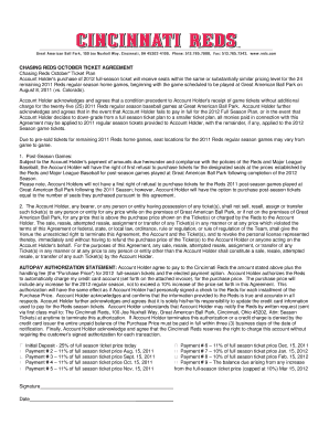 Chasing Reds October Ticket Agreement